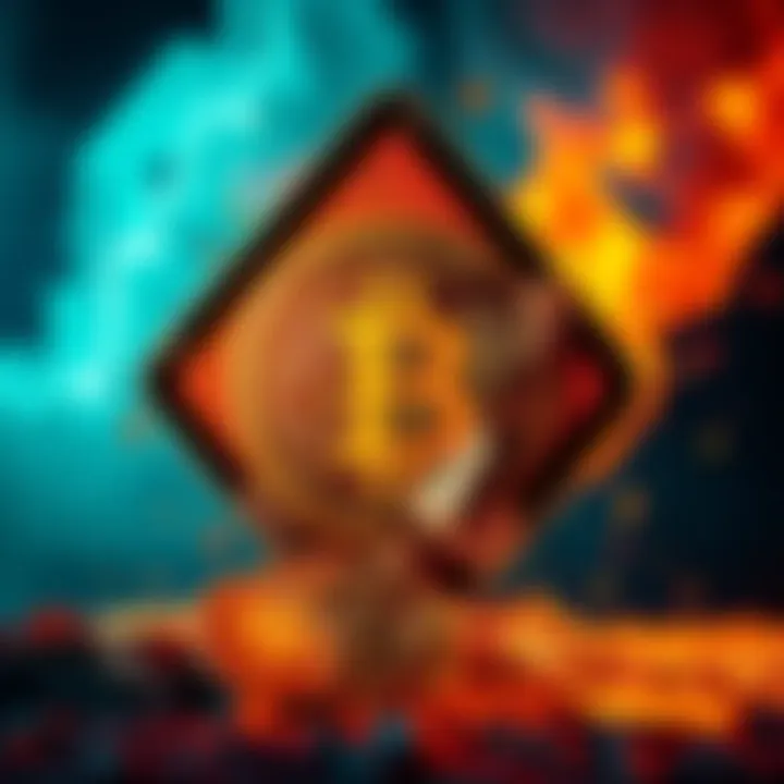 A warning sign with Bitcoin symbol breaking apart, representing the risks of investing in Bitcoin.