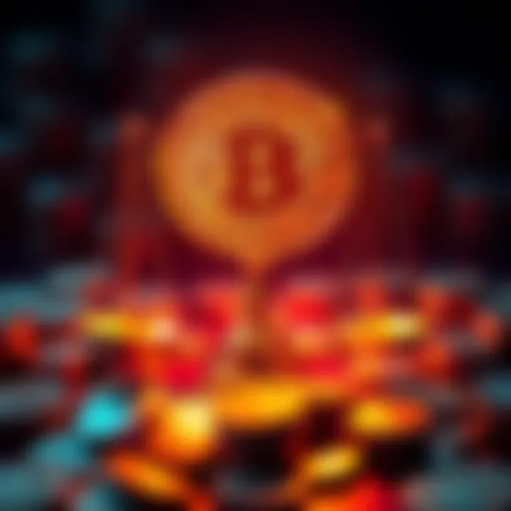 A visual representation of Bitcoin coins surrounding a balance scale, symbolizing the wealth disparity between everyday people and wealthy investors.