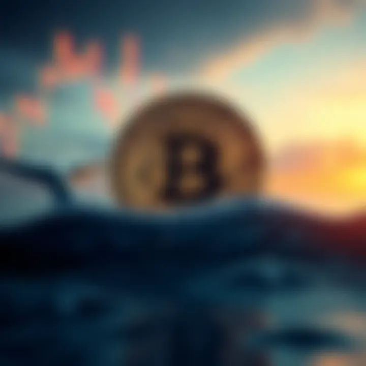 Symbolic representation of Bitcoin with a whale in the background to signify market manipulation