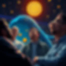 Bitcoin whales selling off A group of investors looking distressed as they watch Bitcoin prices drop, symbolizing the panic of whales selling their holdings