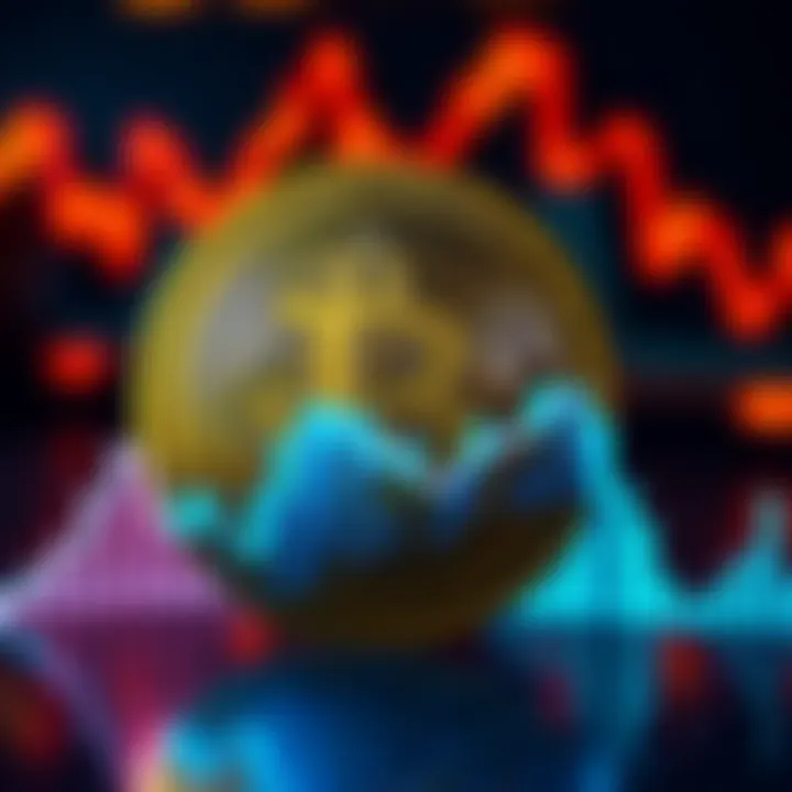 A vintage Bitcoin logo with a graph showing its price rise from 2010 to now.