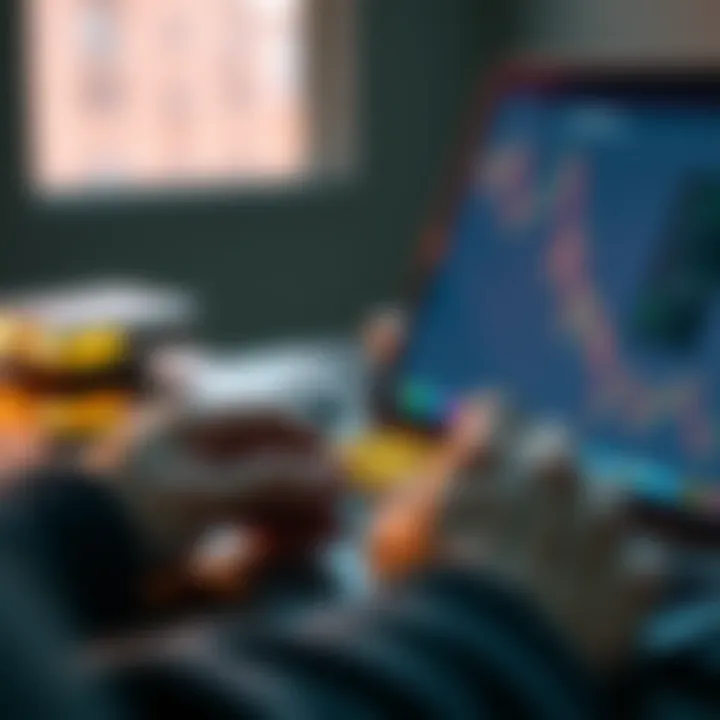 A person using a Bitcoin wallet with a secure two-factor authentication setup, showing a hardware key and a laptop screen