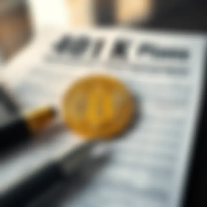 Graphic showing Bitcoin symbol and a 401(k) retirement plan document, symbolizing the new investment proposal by the US Department of Labor.