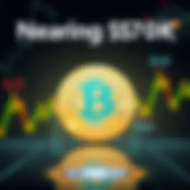 Bitcoin nearing $70K mark A digital representation of Bitcoin, with a chart showing its price approaching $70,000, symbolizing a market shift