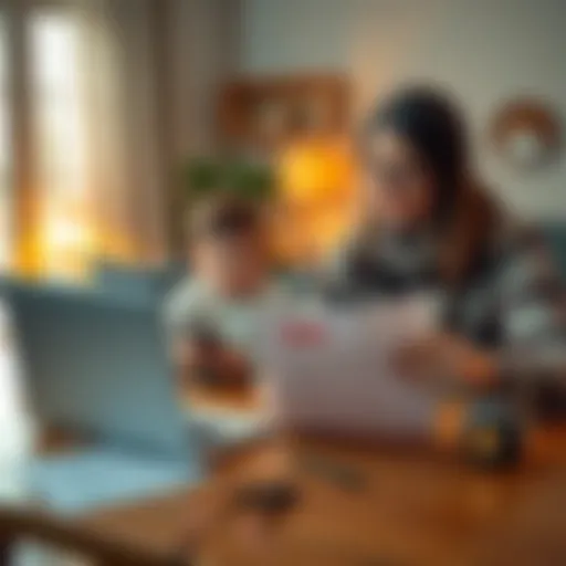 A family discussing Bitcoin access with a laptop and a will document on the table
