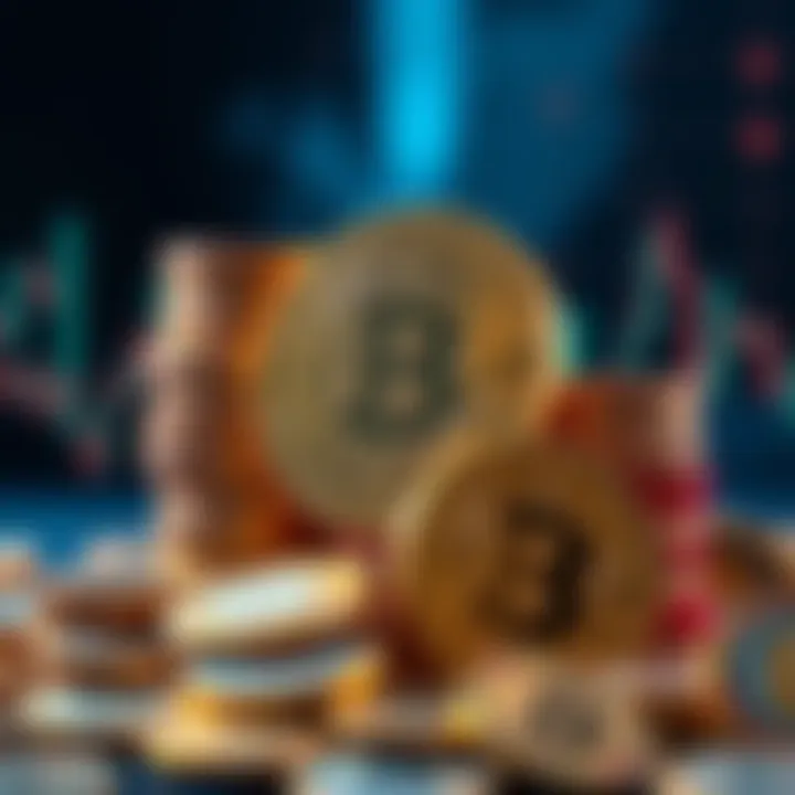 Strategy acquires a large amount of Bitcoin, showcasing the coins stacked with financial symbols representing investment.