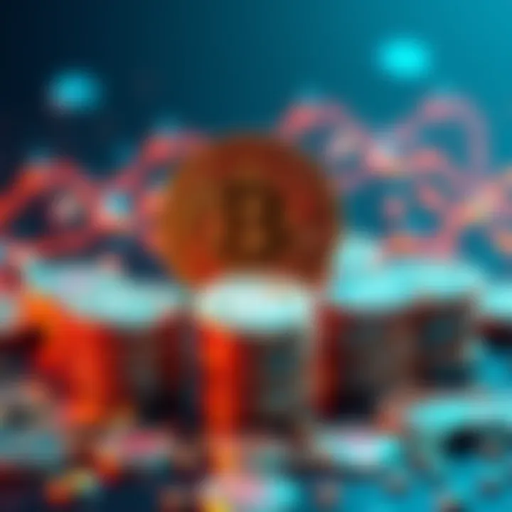 Illustration of a digital representation of Bitcoin coins in a growing stack, symbolizing the increase in holdings to 720,737 Bitcoin.