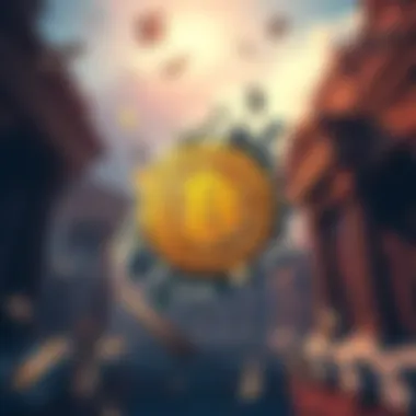 Bitcoin Ad Highlighting Banking Issues A captivating scene showing a Bitcoin symbol breaking through traditional bank structures, symbolizing financial independence and challenges to the banking system.