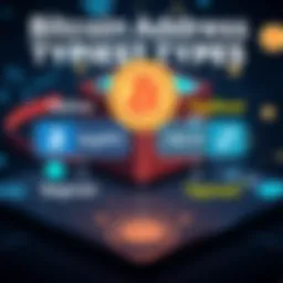 A graphic comparing Native SegWit and Taproot Bitcoin address types, with icons representing each type and a wallet illustration in the background.