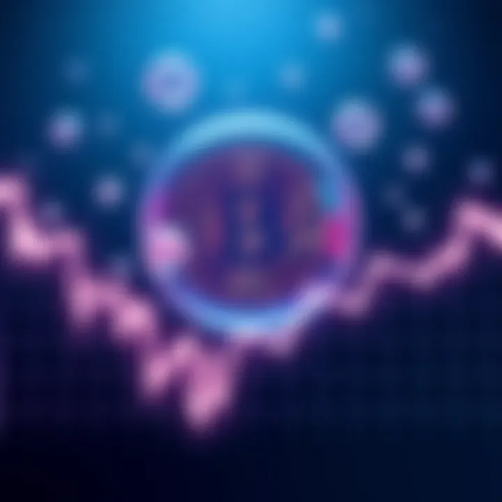 A visual showing a Bitcoin logo and AI symbols floating above a graph with a downward trend, symbolizing potential market bubbles.