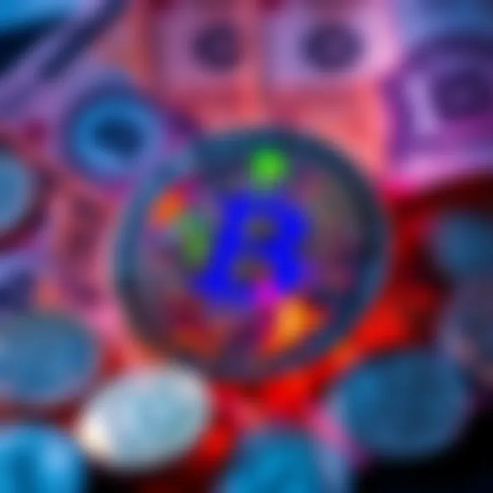 The Allure of Bitcoin: Unraveling the Digital Currency Phenomenon A mesmerizing Bitcoin graphic showcasing its vibrant digital representation with contrasting fiat currencies in the background.