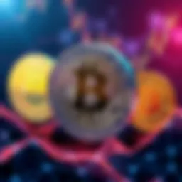 A visual representation of Bitcoin alongside its forks like Litecoin and Dogecoin, showing their interconnections and growth in the cryptocurrency market.