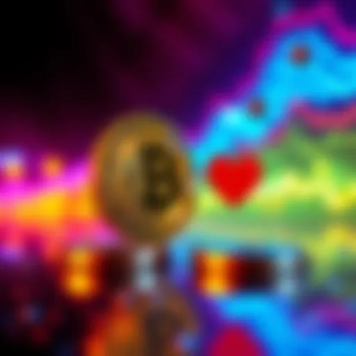 A graphic showing a Bitcoin symbol and a heart symbol, representing the balance between cryptocurrency and relationships with girls, on a colorful background.