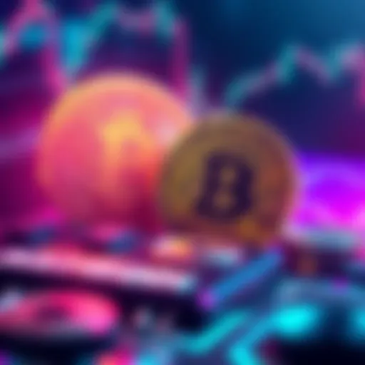 A digital illustration showing Bitcoin coins alongside a representation of Anthropic's Mythos, highlighting their connection in the cryptocurrency market.