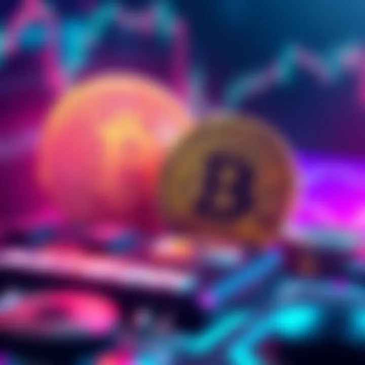 A digital illustration showing Bitcoin coins alongside a representation of Anthropic's Mythos, highlighting their connection in the cryptocurrency market.