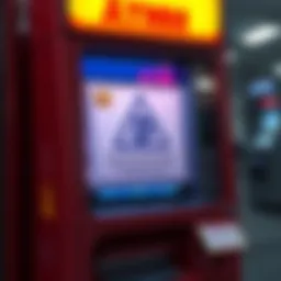 A Bitcoin ATM displaying a warning sign about potential scams targeting elderly people.