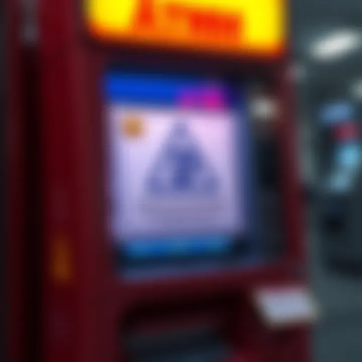 Bitcoin ATM with a warning sign A Bitcoin ATM displaying a warning sign about potential scams targeting elderly people.