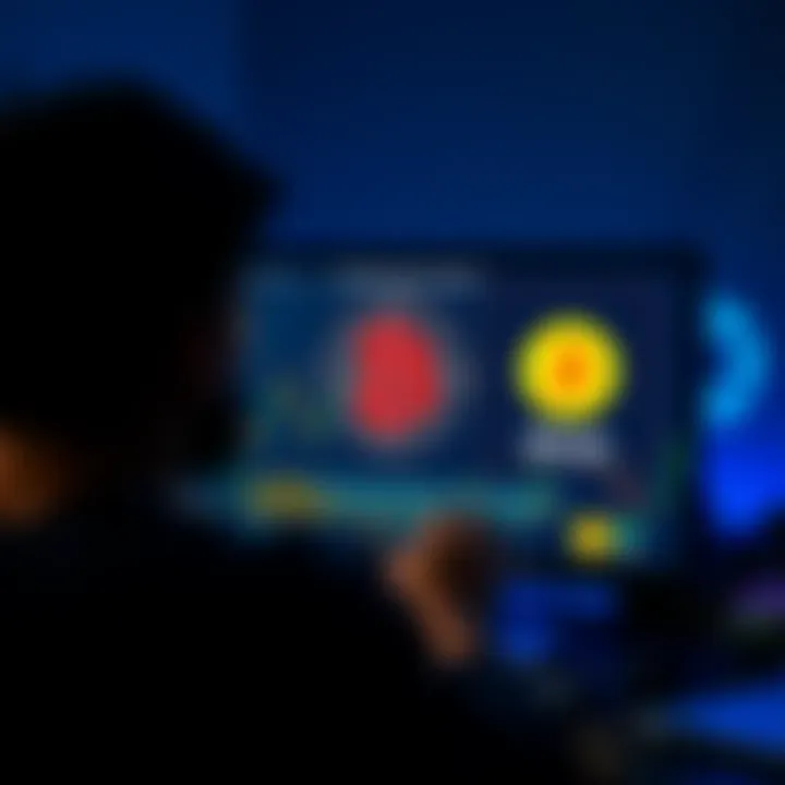 A person looking at a computer screen displaying a Bitcoin tutorial