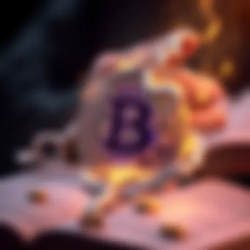 Illustration showing a Bitcoin symbol alongside biblical texts and imagery, representing the link between cryptocurrency and biblical beliefs.