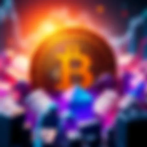 Bitcoin Block Size Debate A visual representation of the Bitcoin logo surrounded by discussions on block size and economic principles, illustrating the conflict between decentralization and network security.
