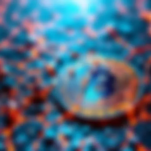 A digital representation of the Bitcoin blockchain with a large data size indicator, showcasing its growth and complexity.
