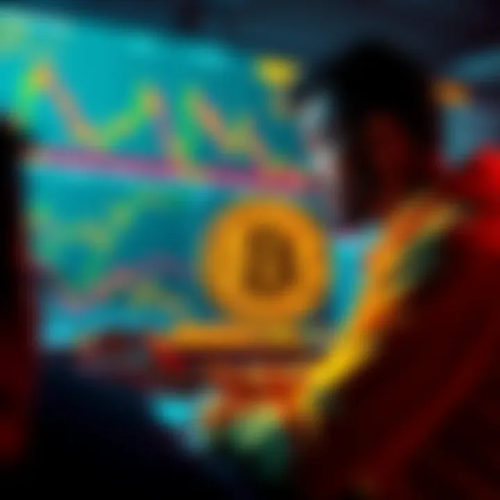 A person looking at Bitcoin price charts and discussing buying advice online