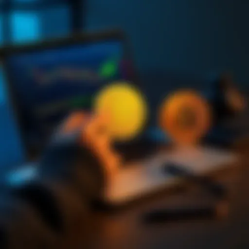 A person analyzing Bitcoin prices on a laptop with graphs showing trends. Notes and financial tools are nearby, symbolizing smart investment planning.