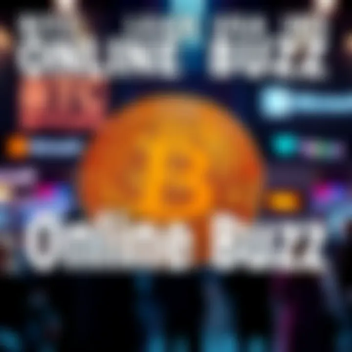 Bitcoin symbol with people discussing in the background, highlighting its popularity over major tech companies