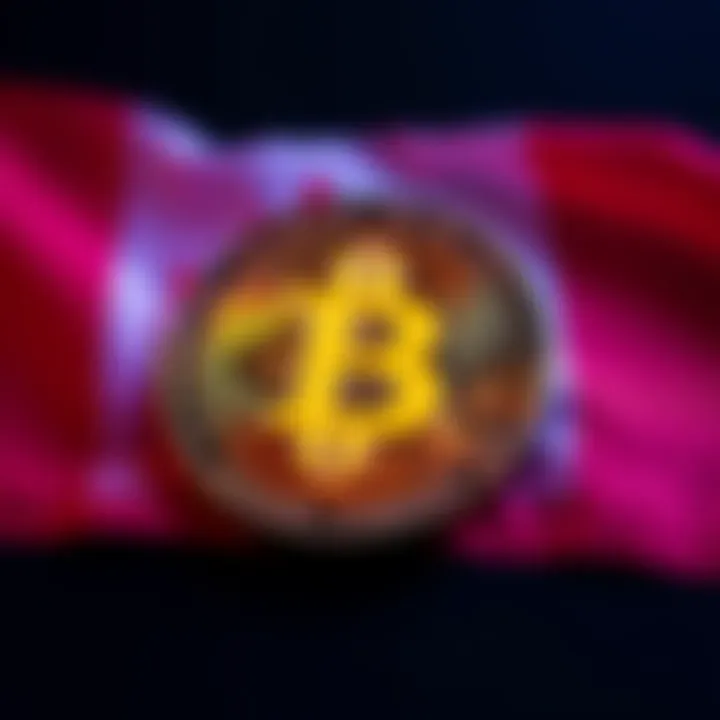 A Bitcoin symbol with the Canadian flag in the background, representing cryptocurrency investment in Canada.