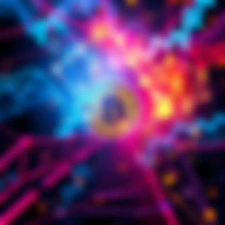 A visual representation of Bitcoin and Cardano bridging for DeFi Abstract artwork depicting the connection between Bitcoin and Cardano, emphasizing decentralized finance opportunities