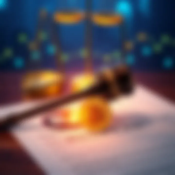 A gavel on a legal document with Bitcoin Cash logo, representing the court ruling against Noel Lovisa's trademark challenge.