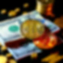 Bitcoin and cash concept A visual representation of Bitcoin alongside traditional cash, symbolizing the evolution of currency and the need for decentralized money.