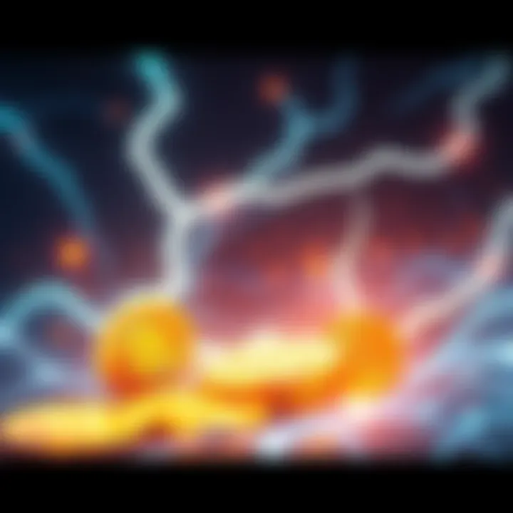 A graphic showing BitcoinCash transactions with the Lightning Network, highlighting costs and speed.