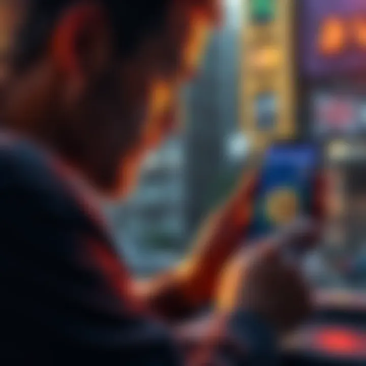 A person looking at a smartphone displaying Bitcoin prices, contemplating selling some for lifestyle improvements