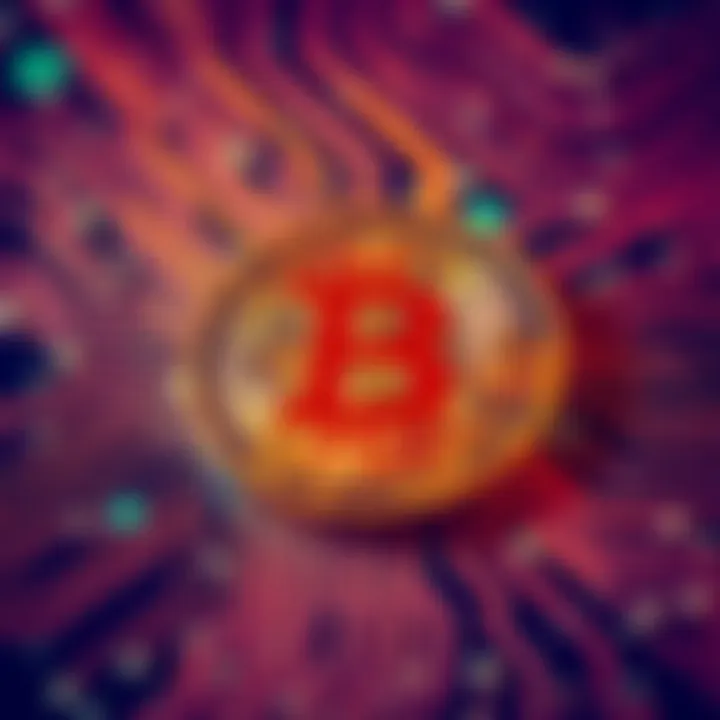 A digital representation of the Bitcoin Cash symbol with a circuit board background, symbolizing technology and cryptocurrency.