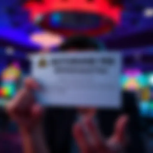 A warning sign about a withdrawal fee at an online Bitcoin casino, showing a user looking frustrated with a notification about a wallet verification charge.