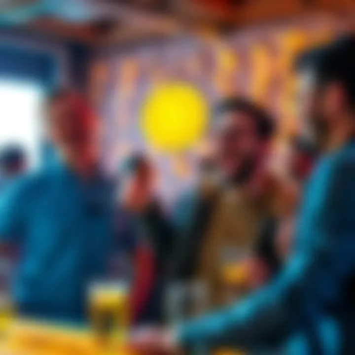 Individual excitedly discussing a Bitcoin challenge with friends