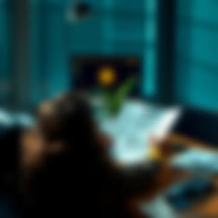 A person reviewing documents related to their Bitcoin claim from Mt. Gox with a computer and financial papers on the desk.