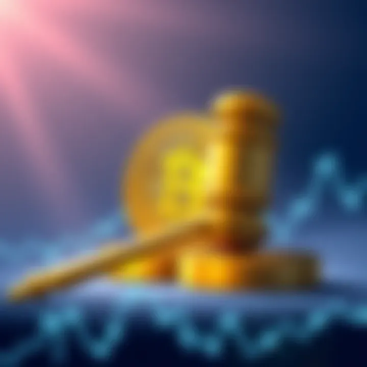 Bitcoin Standard and Clarity Act Illustration showing Bitcoin logo and a gavel representing the Clarity Act's regulations affecting cryptocurrency
