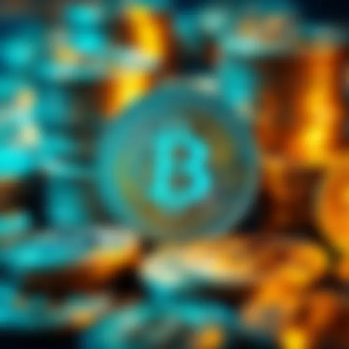 A collection of shiny Bitcoin coins stacked together, symbolizing the limited supply and value of Bitcoin.