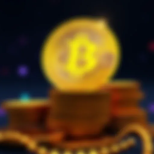 A stack of shiny Bitcoin coins representing digital currency investment