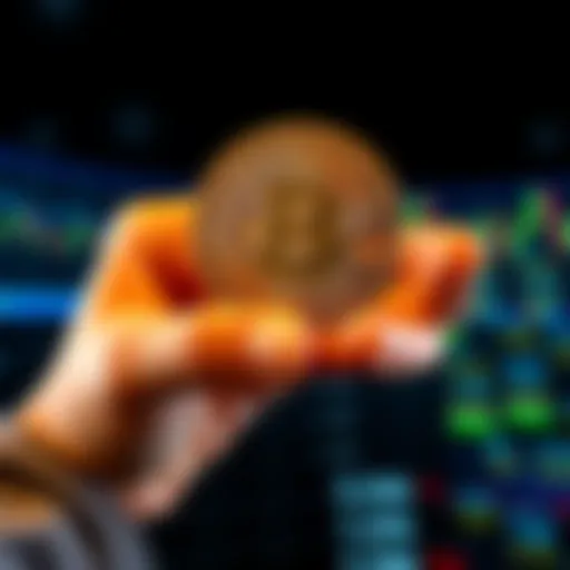 A person holding a Bitcoin in one hand and stocks in the other, illustrating the comparison between using Bitcoin and traditional assets as collateral.