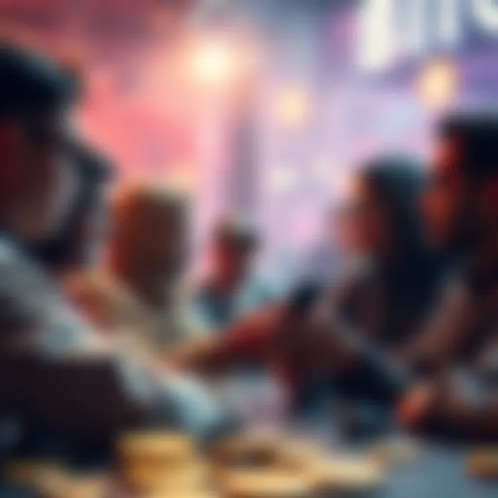 A group of Bitcoin enthusiasts sharing stories and supporting each other during market fluctuations.