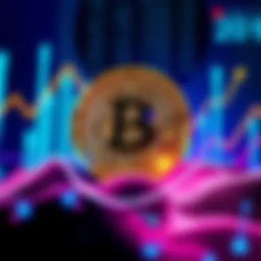 A digital representation of the Bitcoin symbol with a background showing upward trends in graphs and binary code, signifying growth and technology.