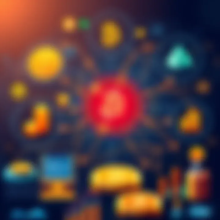 Illustration showing key Bitcoin ideas like decentralization, self-custody, and monetary policy with simple graphics