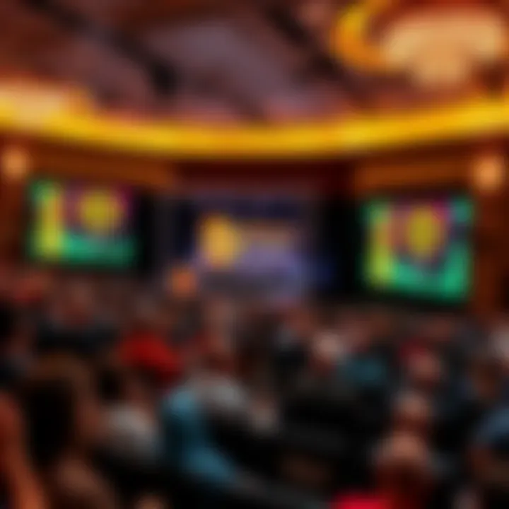 Crowd at the Bitcoin Conference in Las Vegas with speakers on stage