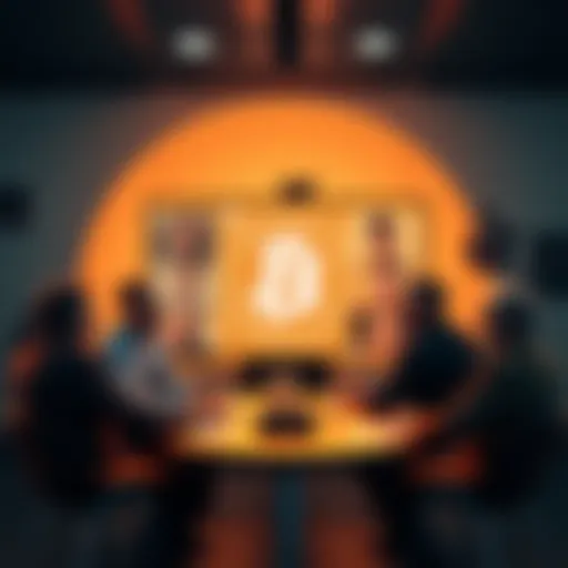 A group of experts discussing Bitcoin trends on a video call