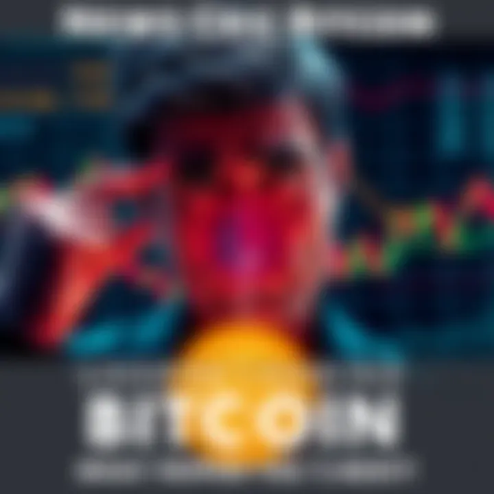 Bitcoin Confusion A person looking puzzled while examining a Bitcoin symbol over a complex chart