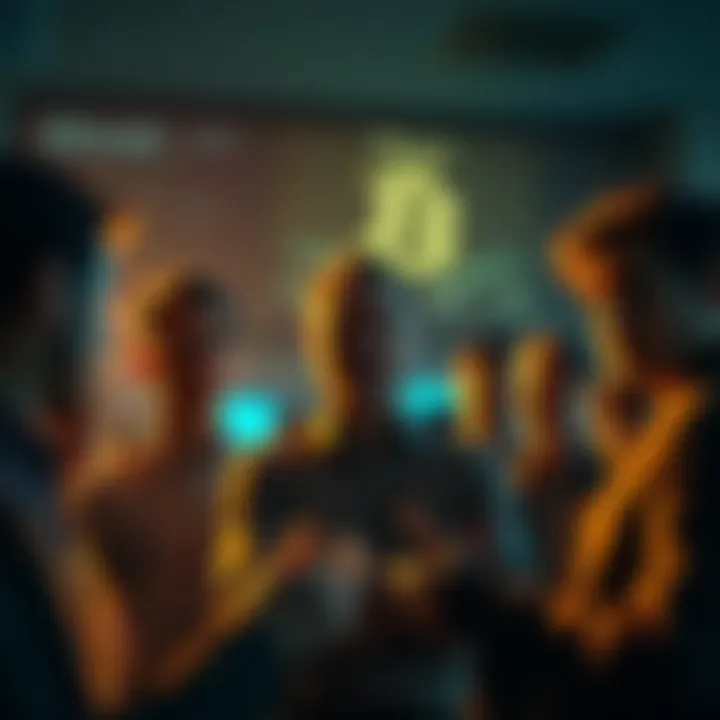 A group of people discussing concerns about Bitcoin Core developers, highlighting issues of transparency and decision-making.