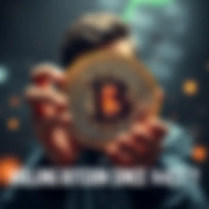 A worried person holding a broken Bitcoin symbol, reflecting uncertainty about its future value